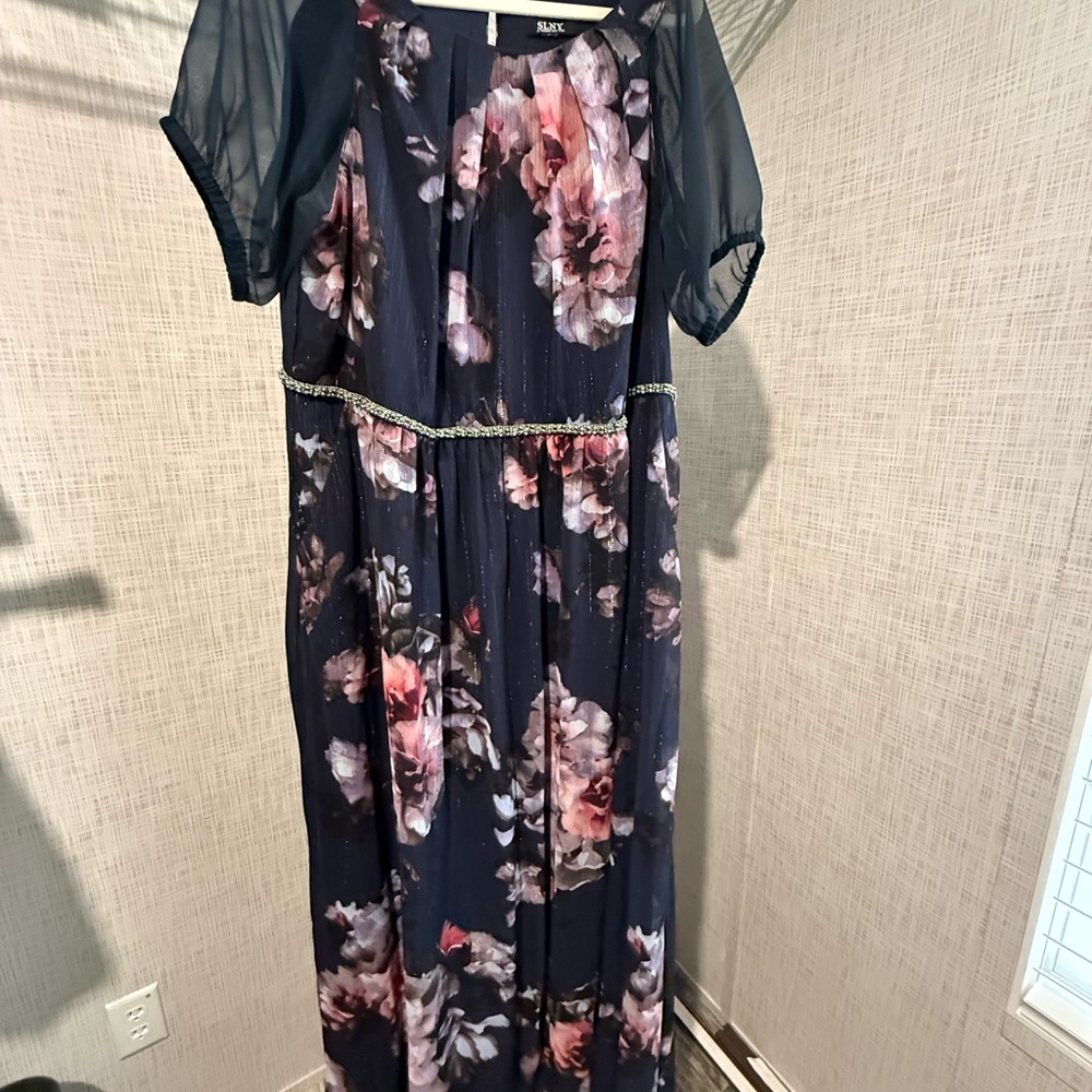 Floral Maxi Dress with Sheer Sleeves